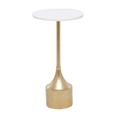 25" Gold Iron Contemporary Accent Table