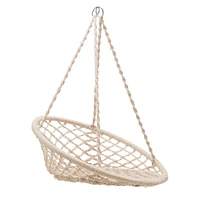 Hanging Handwoven Cotton Macramé Chair with Metal Frame