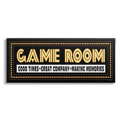 Stupell Industries Arcade Game Room Quote Vintage Style Sign Canvas Wall Art