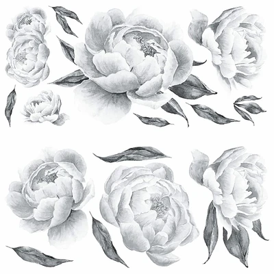 RoomMates Black Peonies Peel & Stick Wall Decals