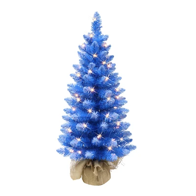 6 Pack: 3ft. Pre-Lit Fashion Blue Artificial Christmas Tree