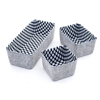 Welaxy Felt 3 Piece Polka Dot Storage Bin Set