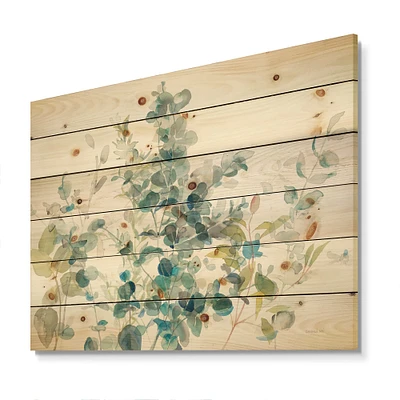 Designart - Eucalyptus Natural Element - Farmhouse Print on Natural Pine Wood