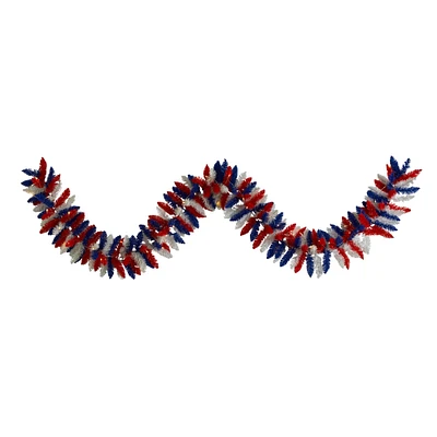 9ft. Warm LED Light Patriotic Garland