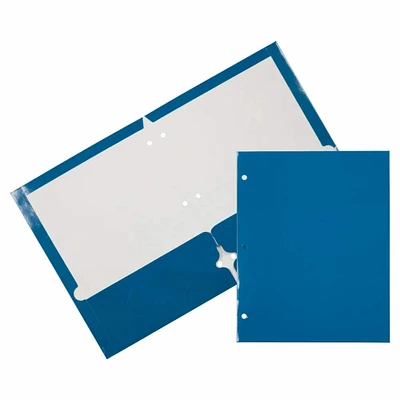 JAM Paper 9.5" x 11.5" Glossy 3-Hole Punch Folders