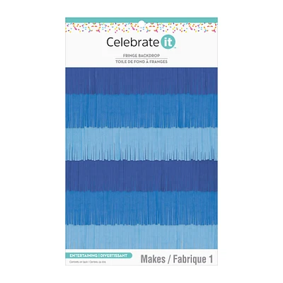 12 Pack: 72" Blue Fringe Backdrop by Celebrate It™