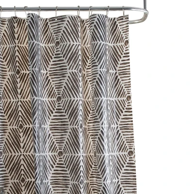 Bath Bliss Black & White Abstract Design PEVA Shower Curtain