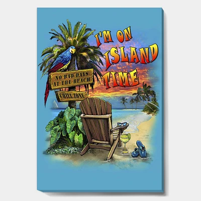 Designart - Tropical Vibes Island Time - Cottage Canvas Wall Art