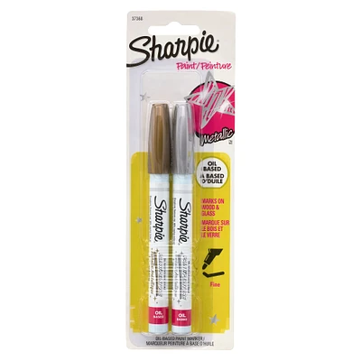 12 Packs: 2 ct. (24 total) Sharpie® Oil-Based Fine Point Metallic Paint Marker Set