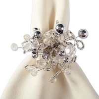 DII® Silver Multi Bead Napkin Rings, 6ct.