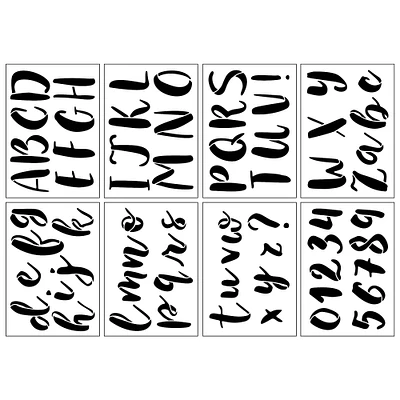 6 Pack: Alphabet Brush Letters Stencils, 7" x 10" by Craft Smart®