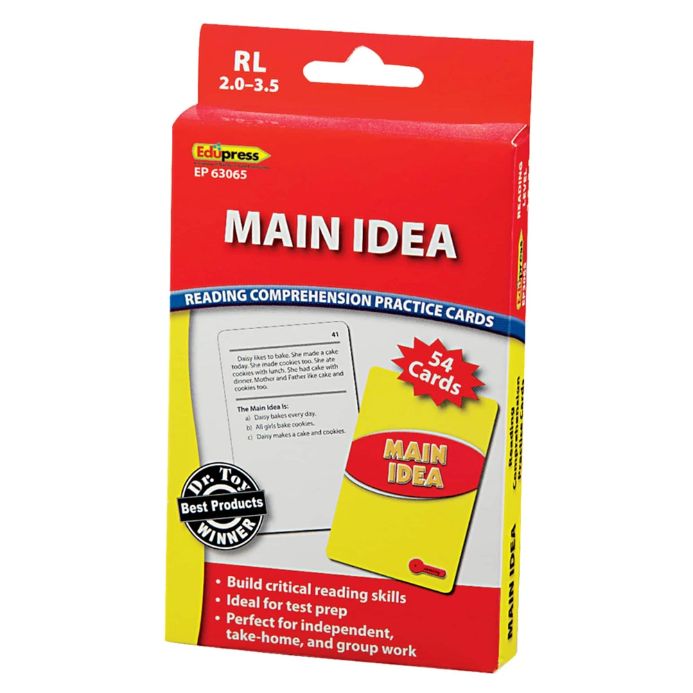 Edupress® Main Idea Practice Cards, Levels 2.0-3.5