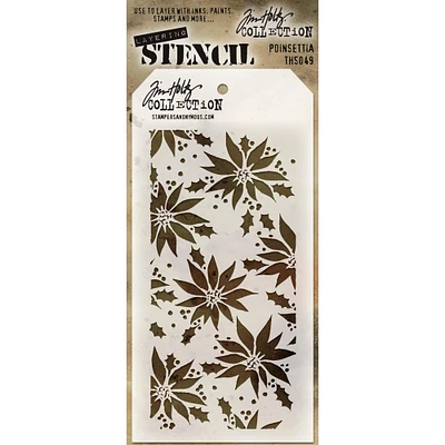 Stampers Anonymous Tim Holtz® Poinsettia Layered Stencil
