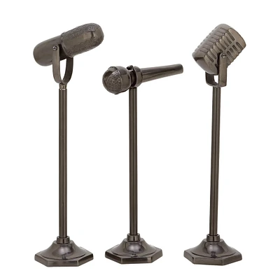 Bronze Aluminum Traditional Microphone Sculpture Set