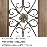 Hastings Home 50" Metal & Wood Door Panel Wall Décor