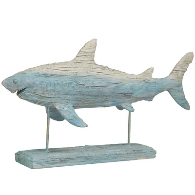 12" Light Blue Ombre Textured Shark Sculpture