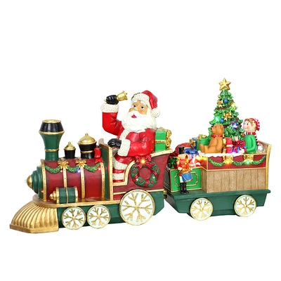 6 Pack: 24" Pre-Lit Multicolor LED Santa Train Tabletop Décor