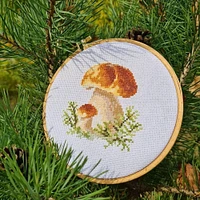 Alisa White Mushrooms Cross Stitch Kit