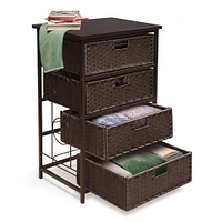 Badger Basket August Collection Tall Espresso Four Basket Storage Unit