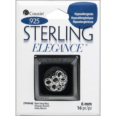 Cousin® Sterling Elegance® 6mm Open Jump Rings, 16ct.