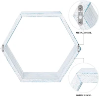 NEX™ Light Blue White Rustic Floating Honeycomb Shelf Set