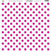 Paper Café White & Hot Pink Dot 12" x 12" Cardstock, 15 Sheets