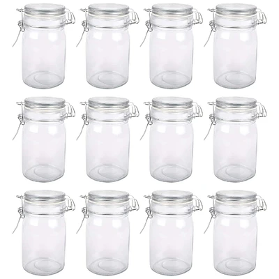 12 Pack: Round Glass Jar with Latch by Ashland®