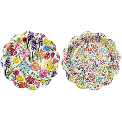 Assorted 10" Floral Scallop Edge Paper Plates by Celebrate It™, 12pc.