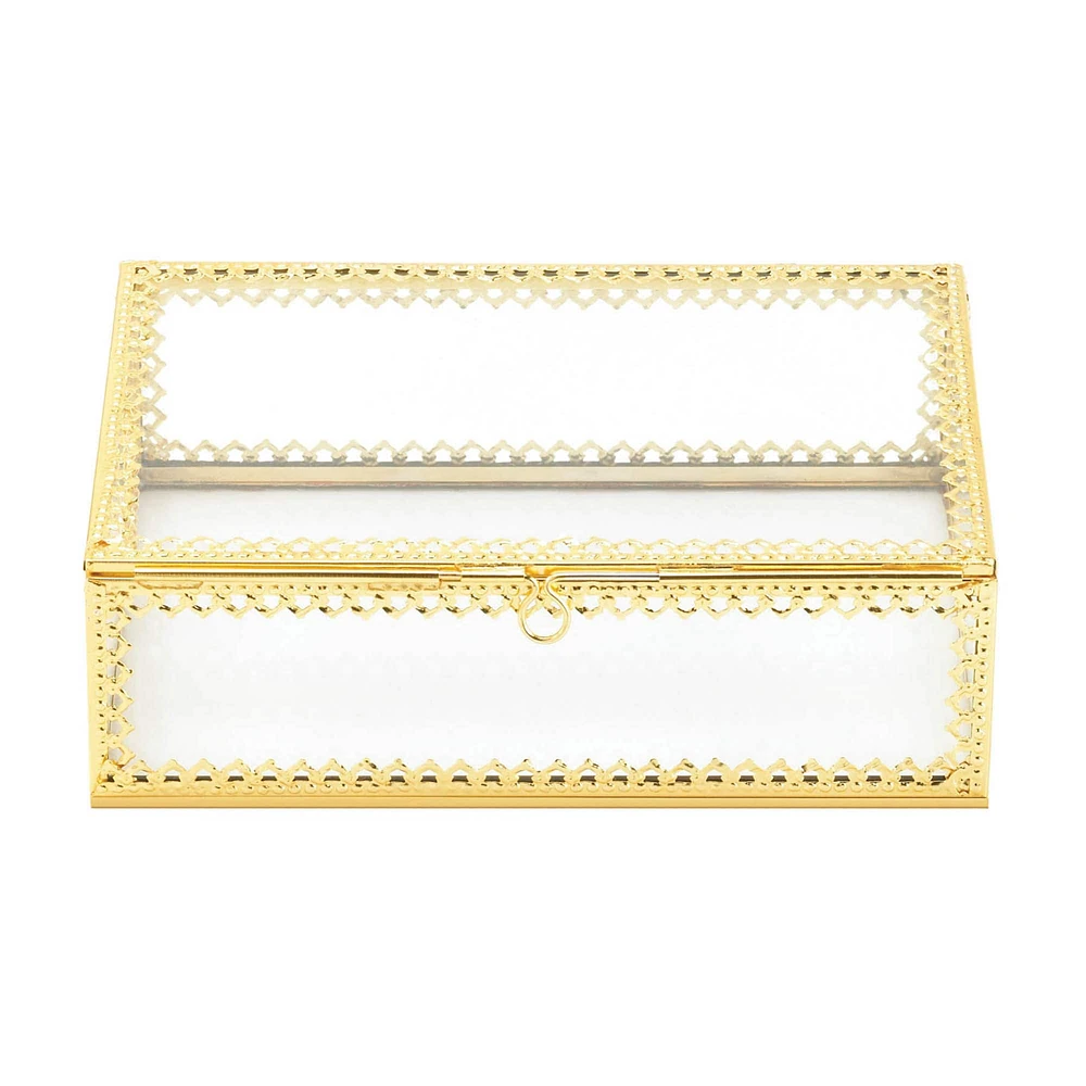 3" Gold Motif Jewelry Box