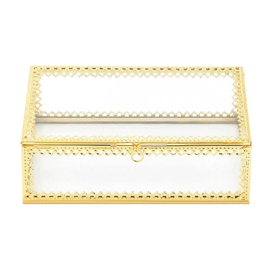 3" Gold Motif Jewelry Box