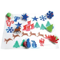 12 Packs: 10 ct. (120 total) Ready 2 Learn® Christmas Shapes Giant Stampers Set