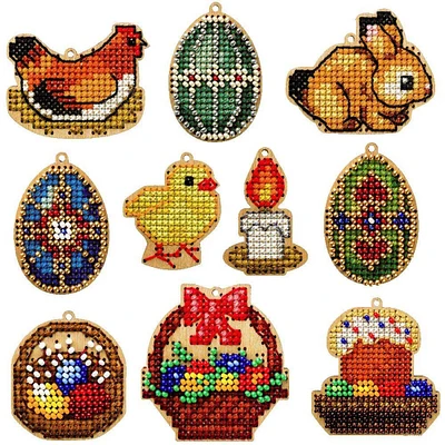 Wonderland Crafts 20 Piece Easter Wooden Embroidery Blanks