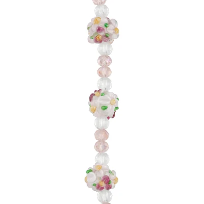 Flower Lampwork Glass Ball Bead Mix by Bead Landing™