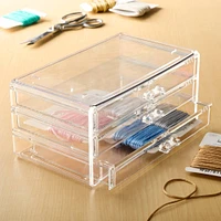 6 Pack: Cecilia Tech 9.5" Clear Stackable 3 Slim Drawer Jewelry Box