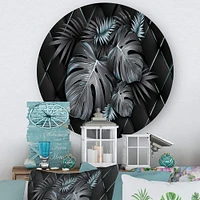 Designart - Black and Gold Tropical Leaves I