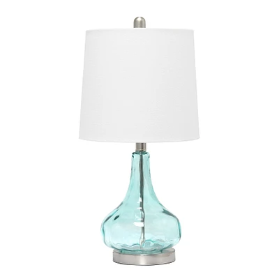 Lalia Home 23" Glass Table Lamp with White Fabric Shade