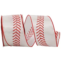 The Ribbon Roll 2.5" x 10yd. Wired Baseball Stitch Ribbon