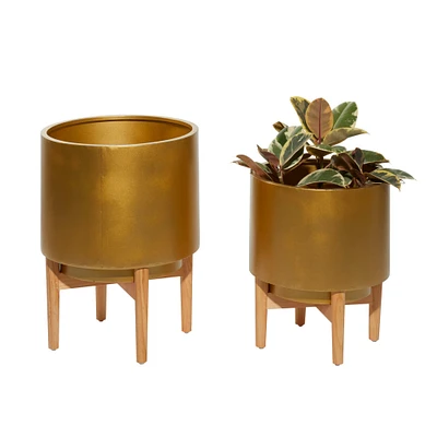 CosmoLiving by Cosmopolitan Gold Metal Planter Set