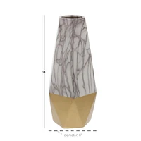 CosmoLiving by Cosmopolitan 14" Gold & Marble Stoneware Vase