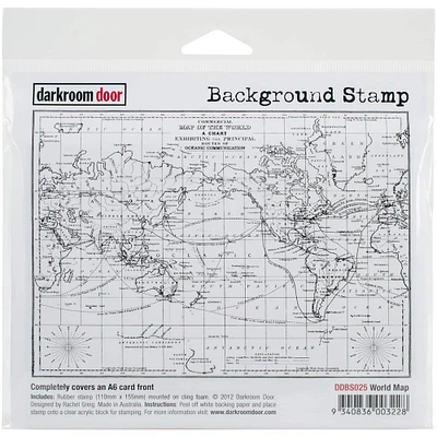 Darkroom Door Background Stamp World Map Cling Stamp