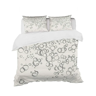 Designart 'Simple Bubbles I' Geometric Bedding Set - Duvet Cover & Shams