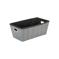 Simplify 13" Gray Herringbone Grommet Shelf Tote