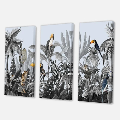 Designart - Chinoiserie With Birds and Peonies VIII - Farmhouse Canvas Wall Art Print