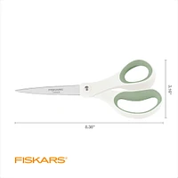 Fiskars® 8" Green & White Scissors, 2ct.