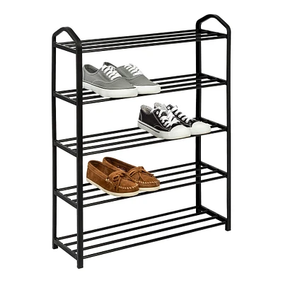 Honey Can Do Black 5-Tier Metal Shoe Rack