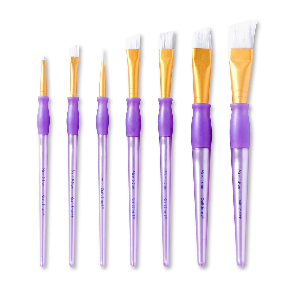 White Taklon Angular Brushes Super Value Pack By Craft Smart®