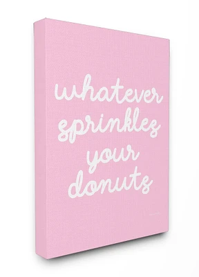 Stupell Industries Pink Whatever Sprinkles Your Donut Canvas Wall Art