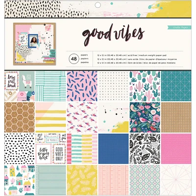 Crate Paper Good Vibes Paper Pad, 12" x 12"