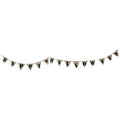 19" White Triangle LED Happy Halloween Banner