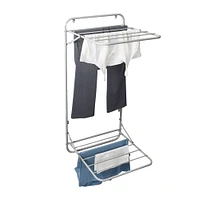 Honey Can Do 2-Tier Gray Over the Door Retractable Clothing Drying Rack